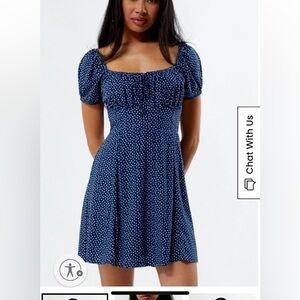 NWT LA HEARTS mini dress front tie blue pac sun